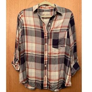 Knox Rose flannel plaid long sleeve button down